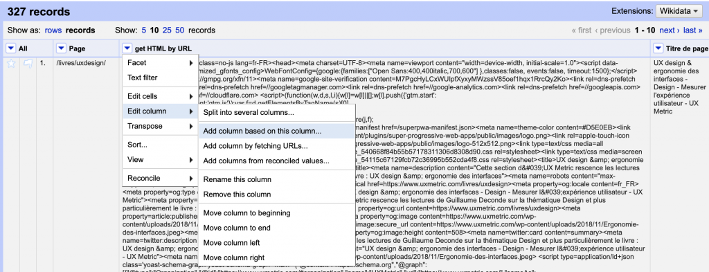 Analyse data - Open Refine - Data marketing - UX Metric