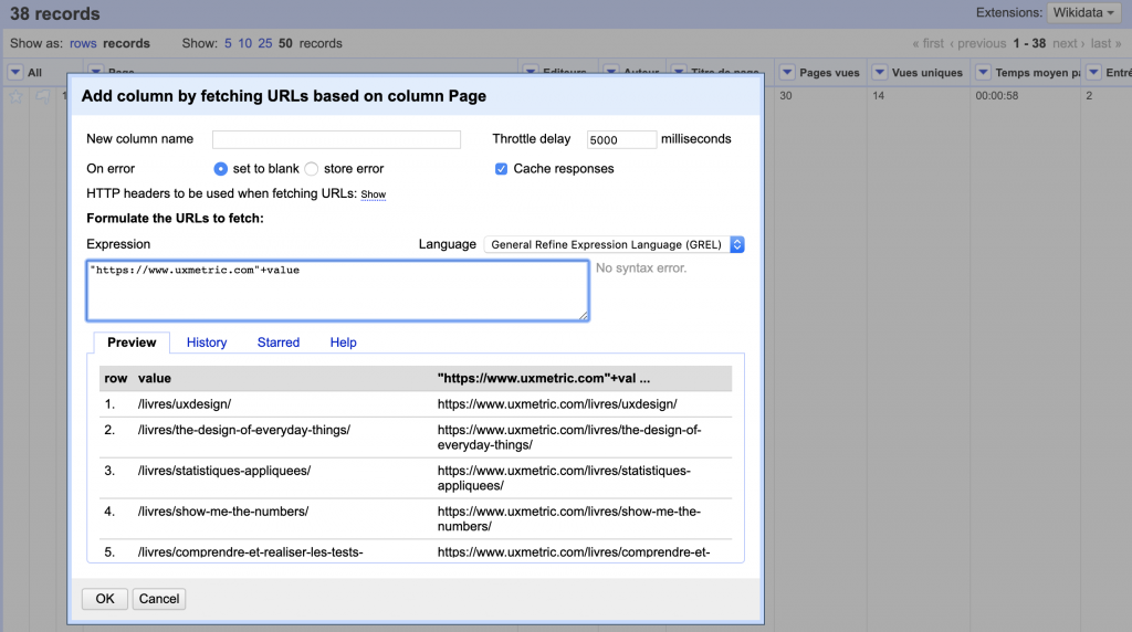 Analyse de données - Open Refine - Data marketing - UX Metric